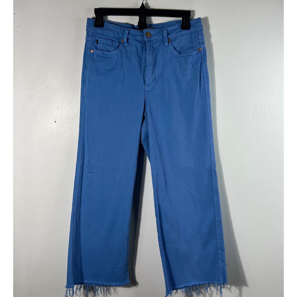 Judy Blue Sky Blue High‎ Rise Control Top Wide Leg Cropped Jeans JB88843 C 7/28